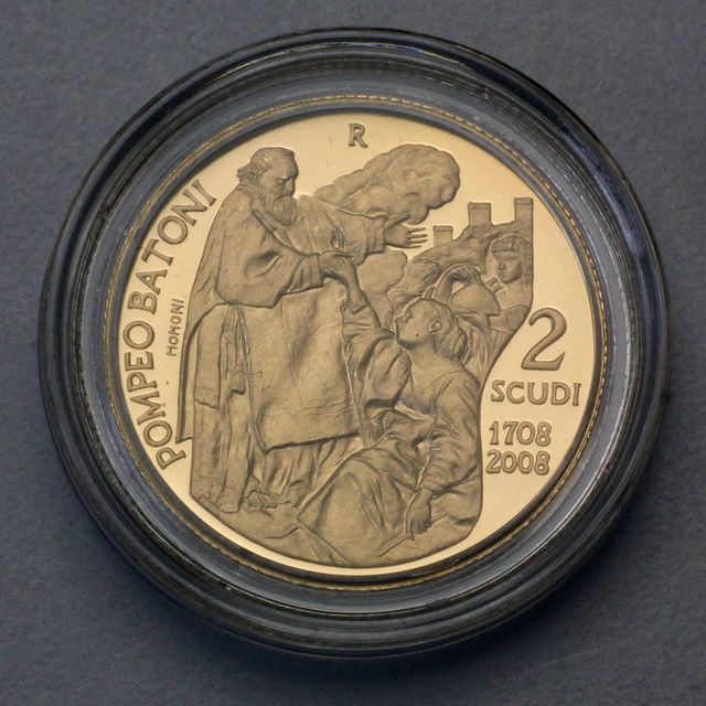 2 Scudi Goldmünze San Marino 2008 Pompeo Batoni