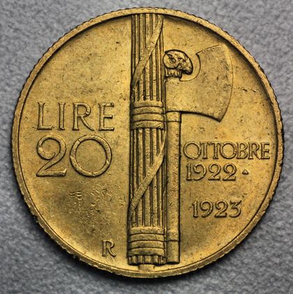 20 Lire Goldmünze Italien Vittorio Emanuele III