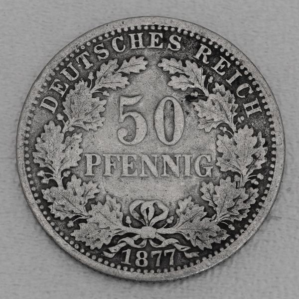 Silbermünze Deutsches Kaiserreich 50 Pfennig 1877