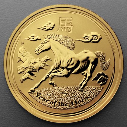 Lunar II, 1oz Goldmünze, Pferd, 2014
