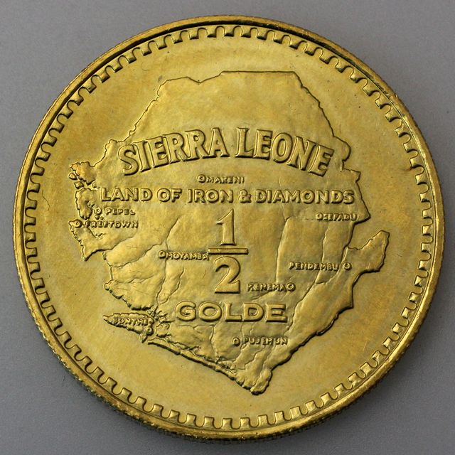 1/2 Golde Goldmünze Sierra Leone 1966