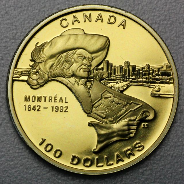 100 Dollar Goldmünze Kanada 1992 aus 58,3% Gold