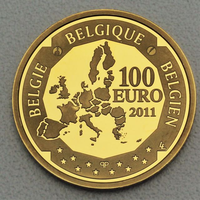 100 Euro Belgien Goldmünze 2011