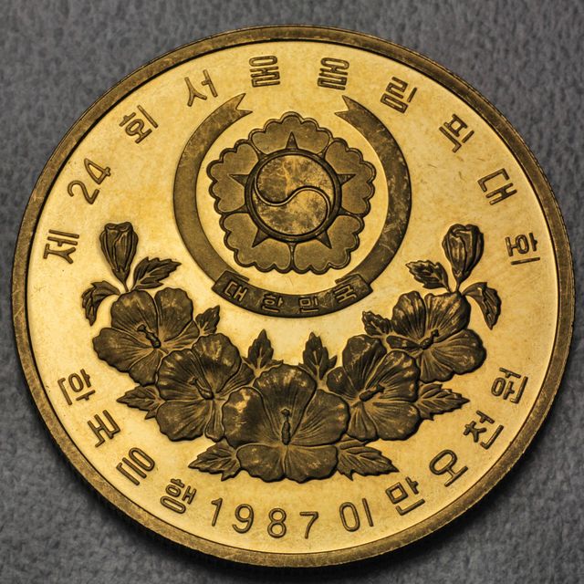 25.000 Won XXIV Olympiad Seoul 1987 Goldmünze Süd Korea