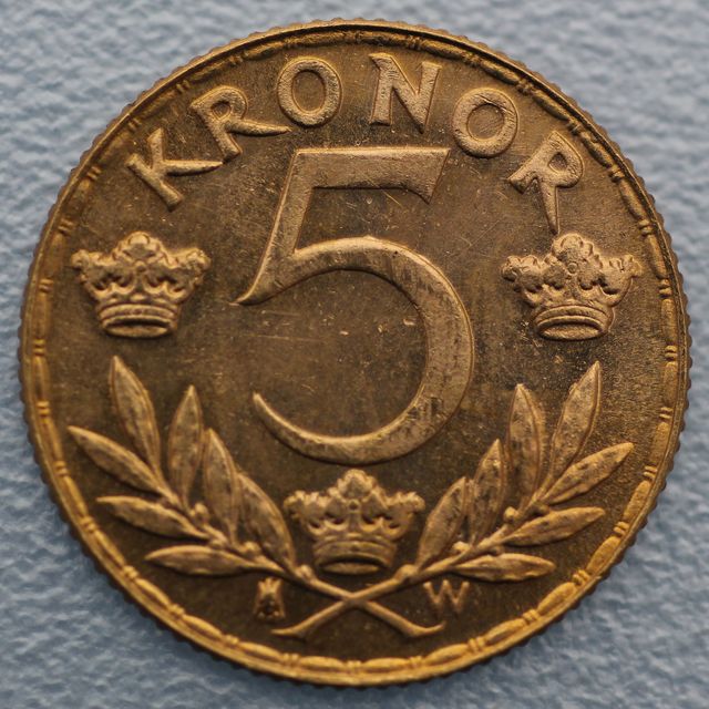 5 Kronen Goldmünze Schweden Gustaf V