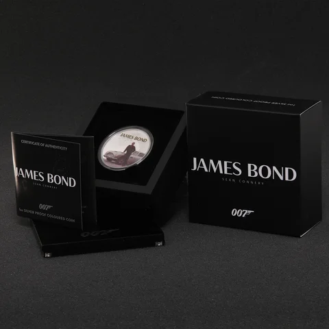 Silbermünze 1oz Sean Connery - James Bond 2024 koloriert