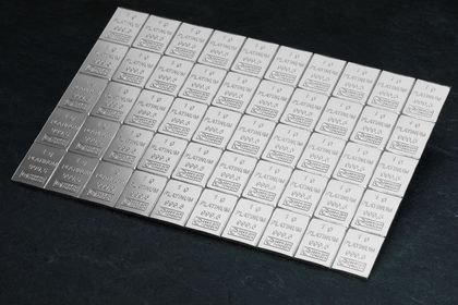 50 x 1g Platintafelbarren