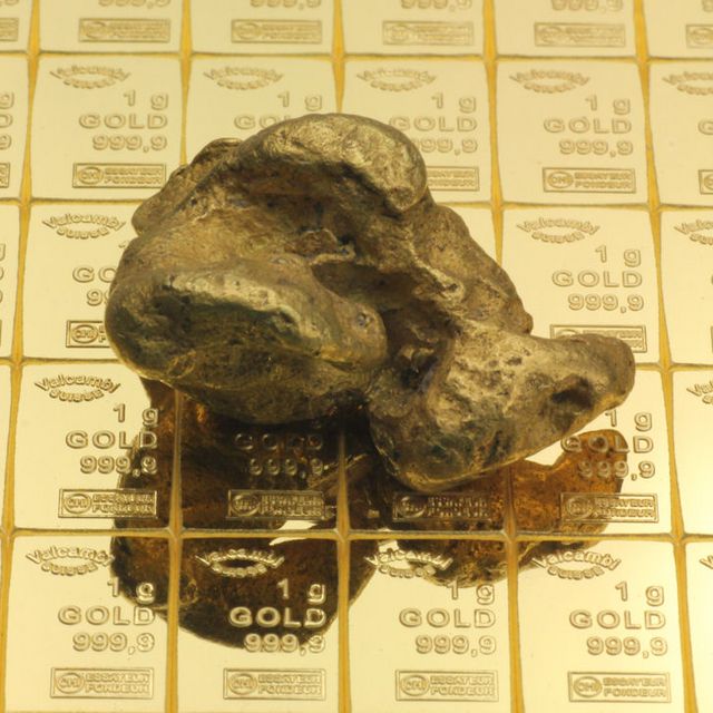 Gold CombiBar mit Goldnugget