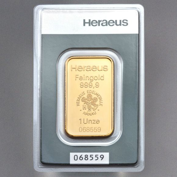 1oz Heraeus Goldbarren