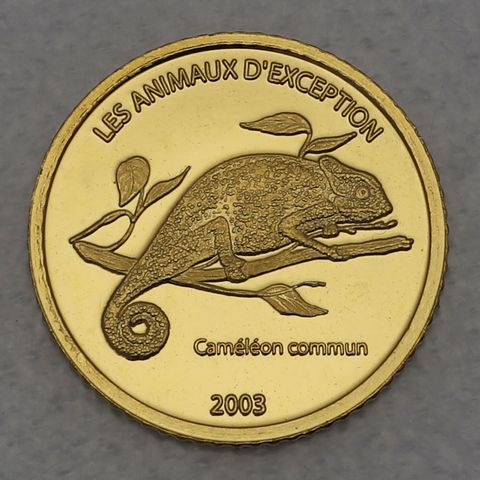 Goldmünze 1/25oz Kongo 2003 20 Francs - Chameleon