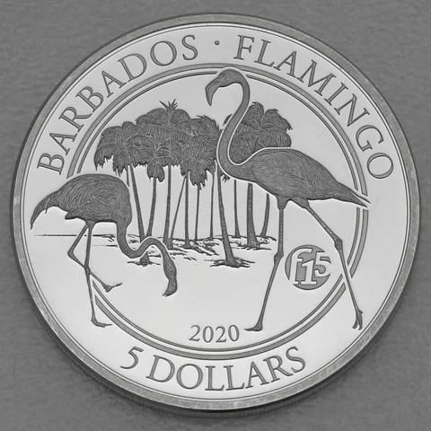 Silbermünze 1oz Barbados Flamingo 2020