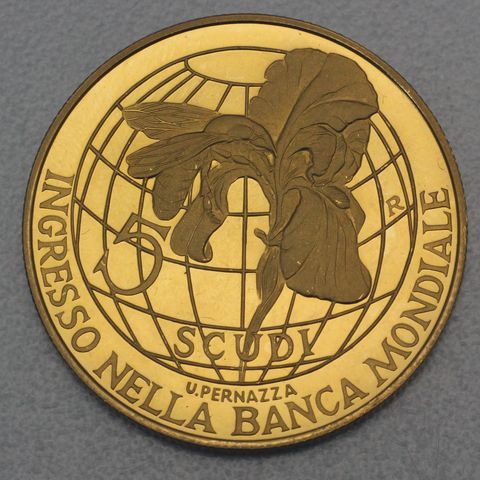 5 Scudi Goldmünze San Marino 2001 - San Marino's World Bank Membership