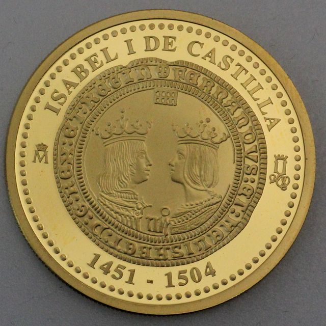 Goldmünze 200 Euro Spanien 2004 500. Todestag von Isabel