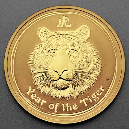 Lunar II, 1oz Goldmünze, Tiger, 2010