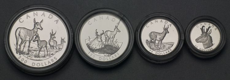 Platinmünzen Rehe 2000 Canada 1 oz, 1/2 oz, 1/4 oz, 1/10 oz Platin