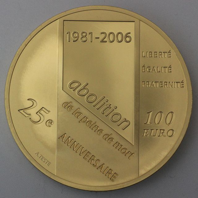 100 Euro Goldmünze Frankreich 2006 Abolition