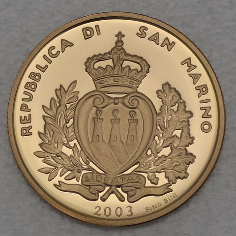 2 Scudi Goldmünze San Marino 2003 - Nostradamus