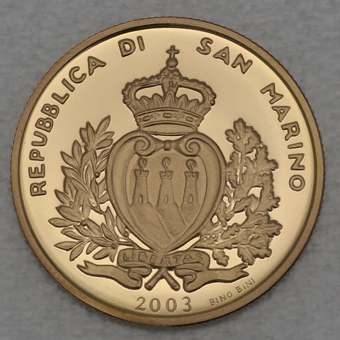 2 Scudi Goldmünze San Marino 2003 - Nostradamus