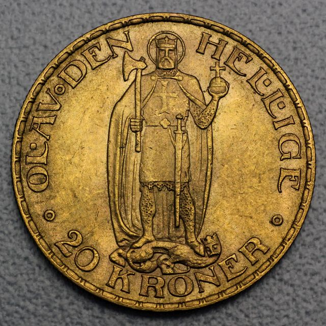 20 Kronen Norwegen Haakon VII Goldmünze