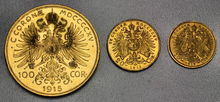100 Cor, 20 Cor, 10 Cor Goldmünzen Österreich