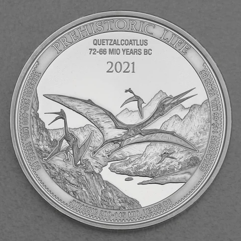 Silbermünze 1oz Congo Prehistoric Life - 2021 Quetzalcoatlus 