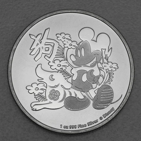 Silbermünze 1oz Niue Mickey Mouse 2018 Lunar Dog