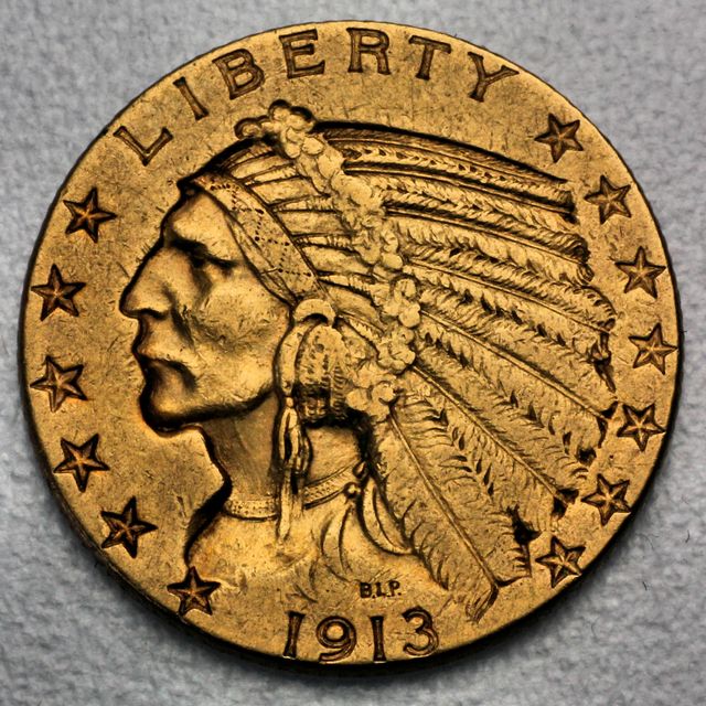 5 Dollar Indian Head Goldmünze USA