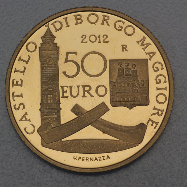 50 Euro Goldmünze San Marino 2012 Castello di Borgo Maggiore