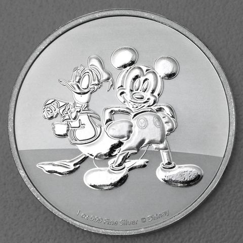 Silbermünze 1oz Niue Mickey & Donald 2023