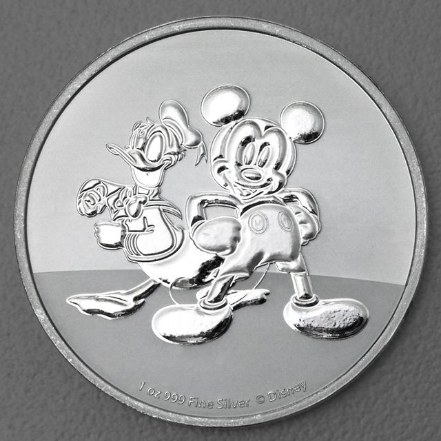 Silbermünze 1oz Niue Mickey &amp; Donald 2023