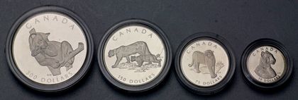 Platinmünzen Canada Wildlife Serie 1992 Cougar / Puma 1oz, 1/2oz, 1/4oz, 1/10oz