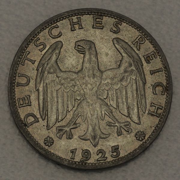 Silbermünze Weimarer Republik 1 Reichsmark 1925