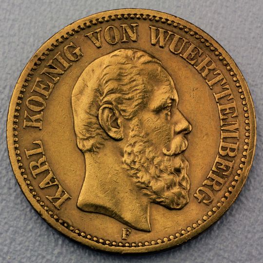 20 Reichsmark Goldmünze Karl - Württemberg