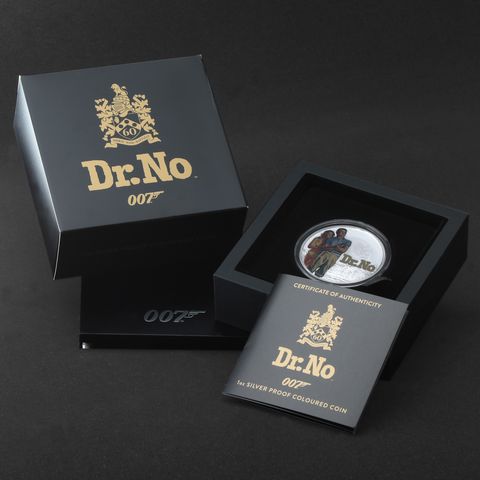 Silbermünze 1oz James Bond 2022 DR. NO koloriert in Designverpackung