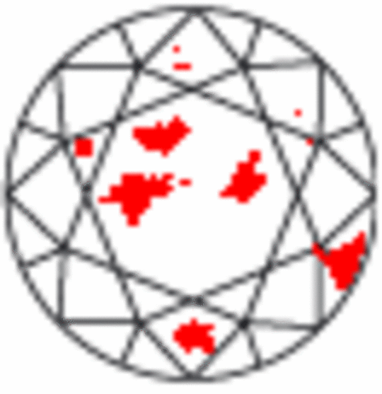 Zu sehen ist ein Diamant der Reinheitsklasse CIBJO P II Zu sehen ist ein Diamant der Reinheitsklasse CIBJO P II