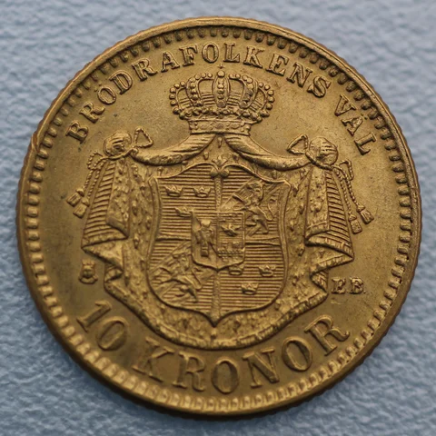 10 Kronor Goldmünze Schweden Oscar II