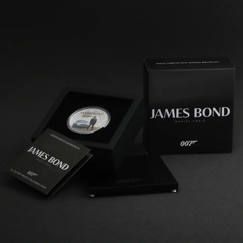 Silbermünze 1oz Daniel Craig - James Bond 2024 koloriert