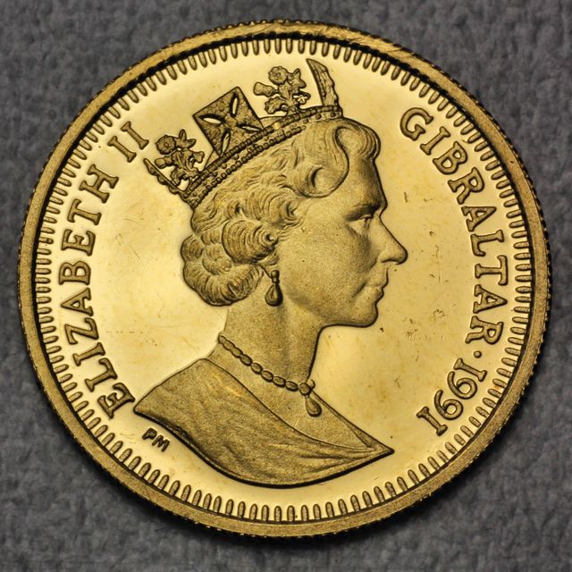 1/10 Crown Goldmünze Gibraltar 1991