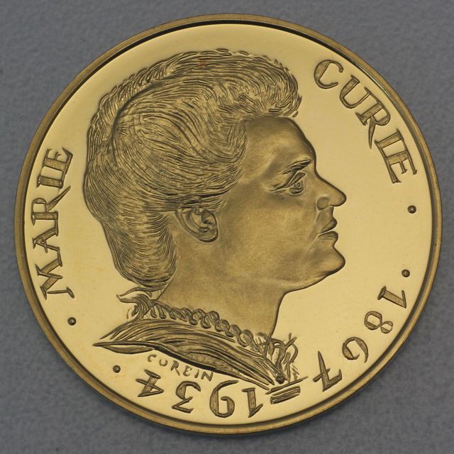 Goldmünze 100 Francs Frankreich 1984 - Maire Curie