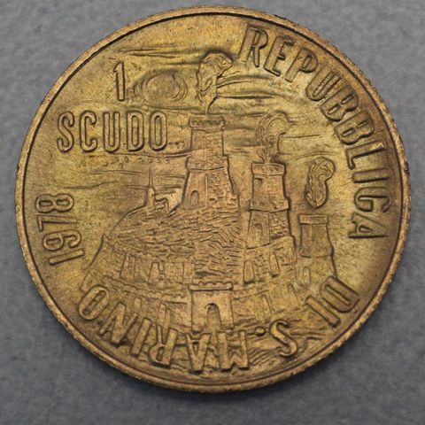 1 Scudo Goldmünze San Marino 1978 - Rauchende Türme / Miss Liberta