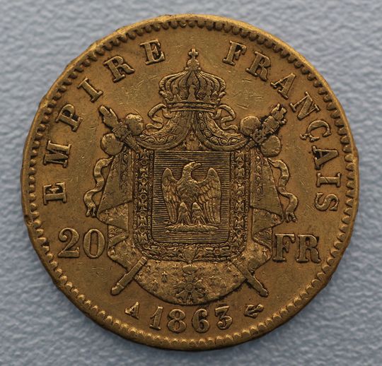 Napoleon III mit Kranz 20F Napoleon III mit Kranz 20F