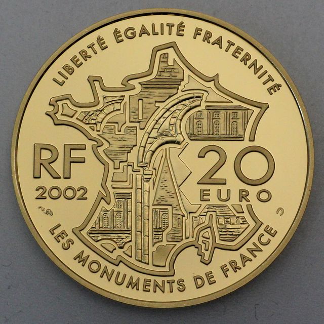 20 Euro Goldmünze Frankreich 2002 Mont Saint Michel