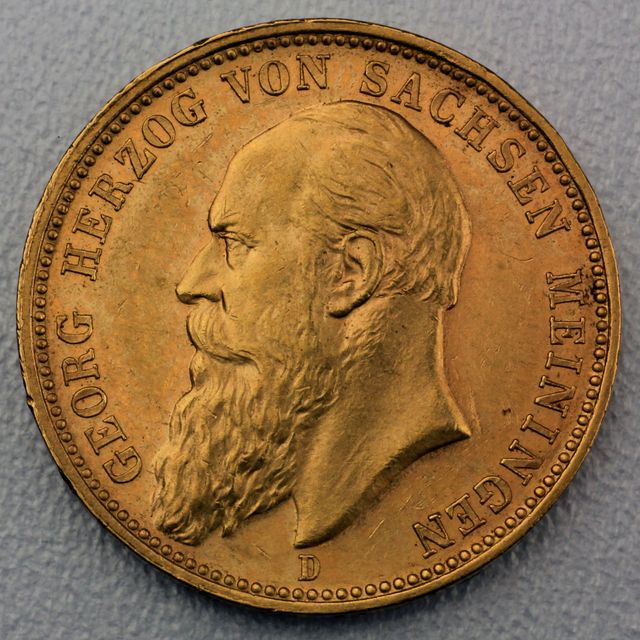 20 Reichsmark Goldmünze Georg II - Sachsen - Meiningen - Prägejahre 1900, 1905 Jäger Nr. 279