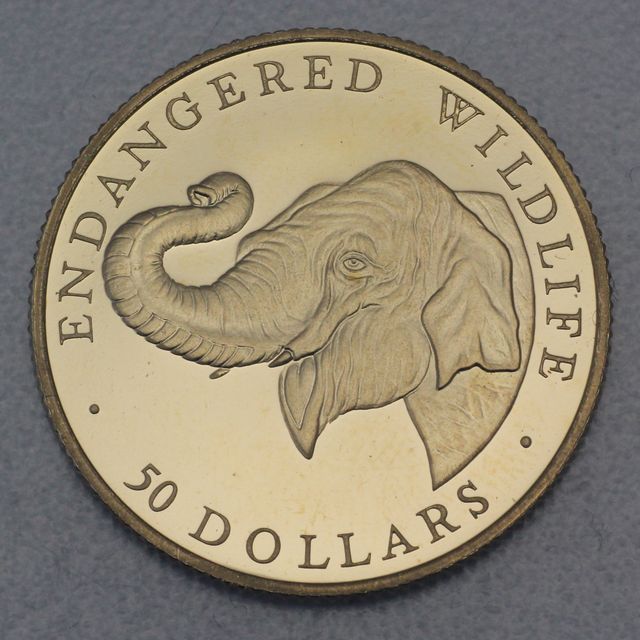 50 Dollar Cook Island Wildlife 1992 Elefant