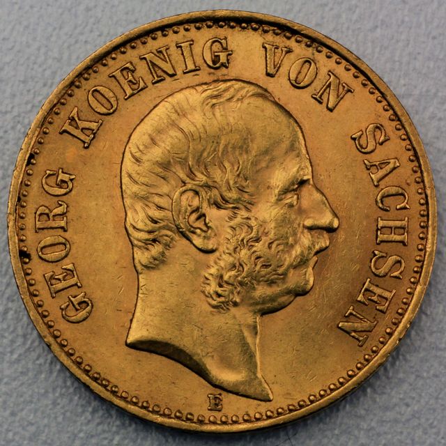 20 Reichsmark Goldmünze Georg - Sachsen - Prägejahr 1903 Jäger Nr. 266