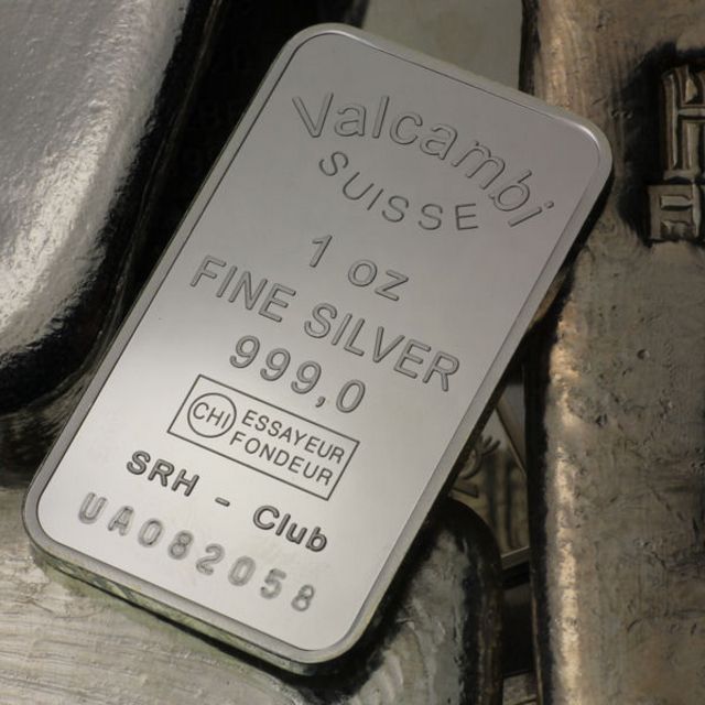 kleine Silberbarren, Valcambi und andere Hersteller