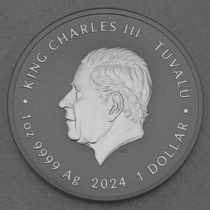 Silbermünze 1oz Myths and Legends Rückseite ab 2024 mit King Charles III.