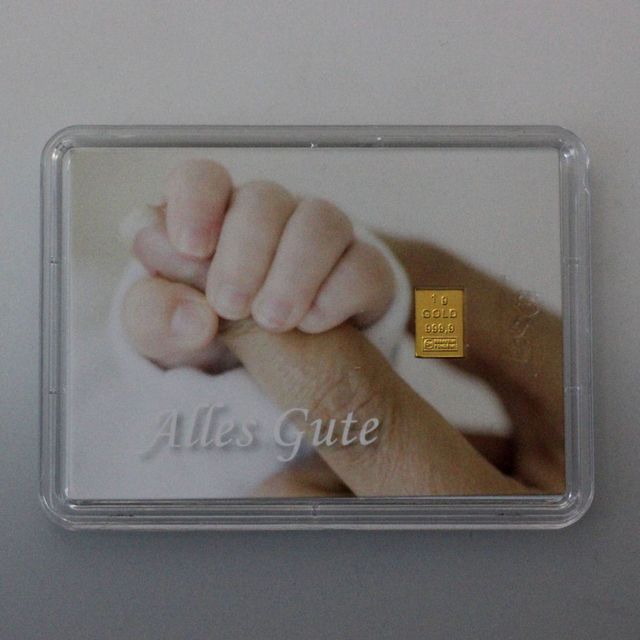 1g Goldbarren als Geburts- / Taufgeschenk