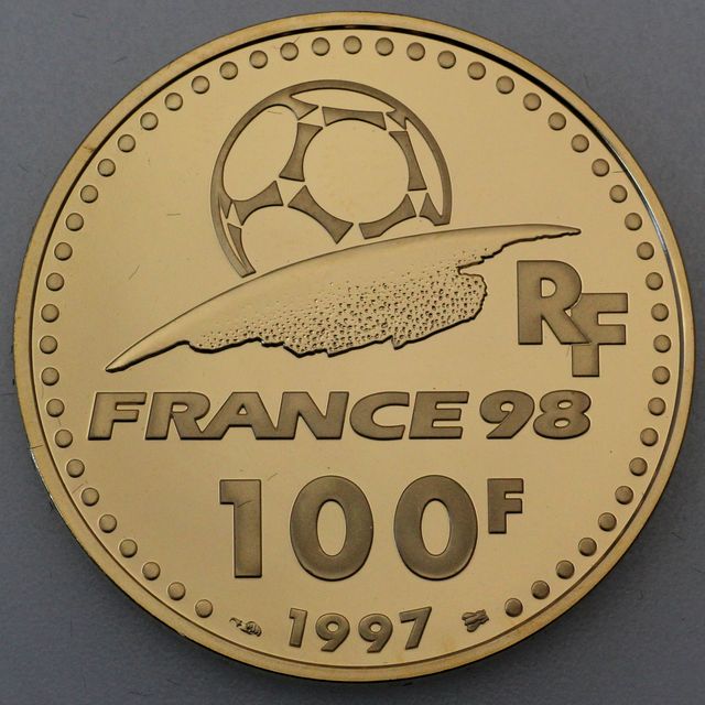 100 Francs Goldmünze 1997 Coupe Du Monde