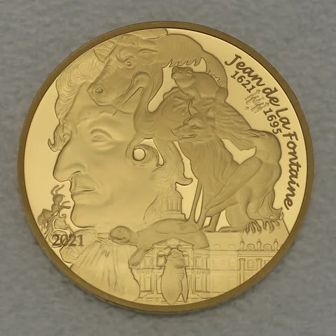 Goldmünze 50 Euro Frankreich 2021 - La Fontaine